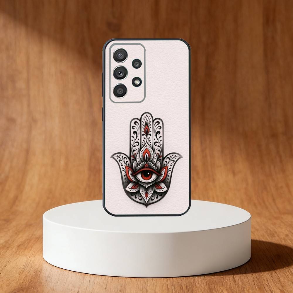 

Hamsa Hand Of Fatima Art Phone Case For Samsung S25,S24,S21,S22,S23,S30,Ultra,S20,Plus,Fe,Note,10,9,5G Black Cover Samsung S24fe