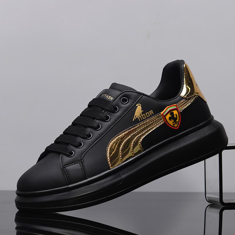 

Spring and autumn leather heightening lightweight sports casual shoes thick baseplate shoes MY2 43