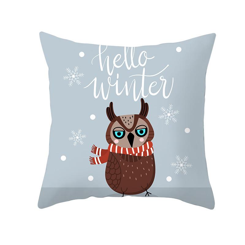 Cartoon Christmas Peach Skin Pillow Cover New Sofa Cushion Cover Square Cushion Pillow Cover