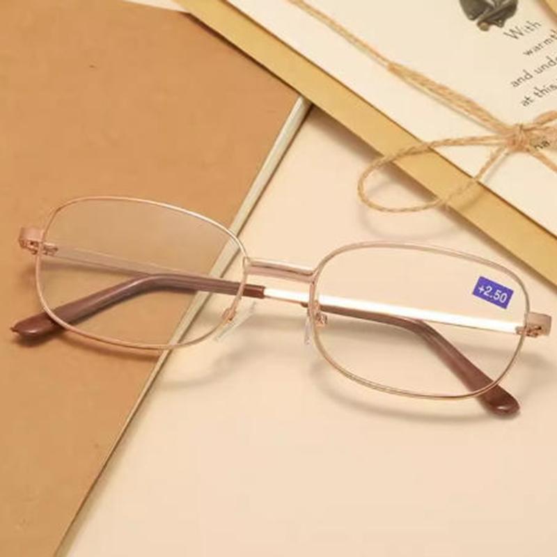 3Pcs Metal Frame Square Reading Glasses Anti-Fatigue Fashion High Definition Presbyopia Diopter +1.0 +1.5 +2.0 +3.5 +4.0