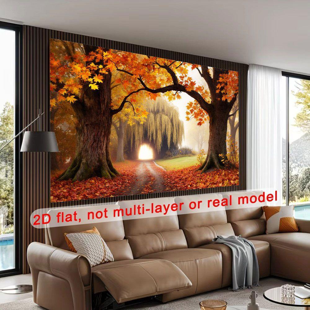 2D Flat Design 1-piece Autumn Tree Banner Suitable for Autumn Parties and Weddings