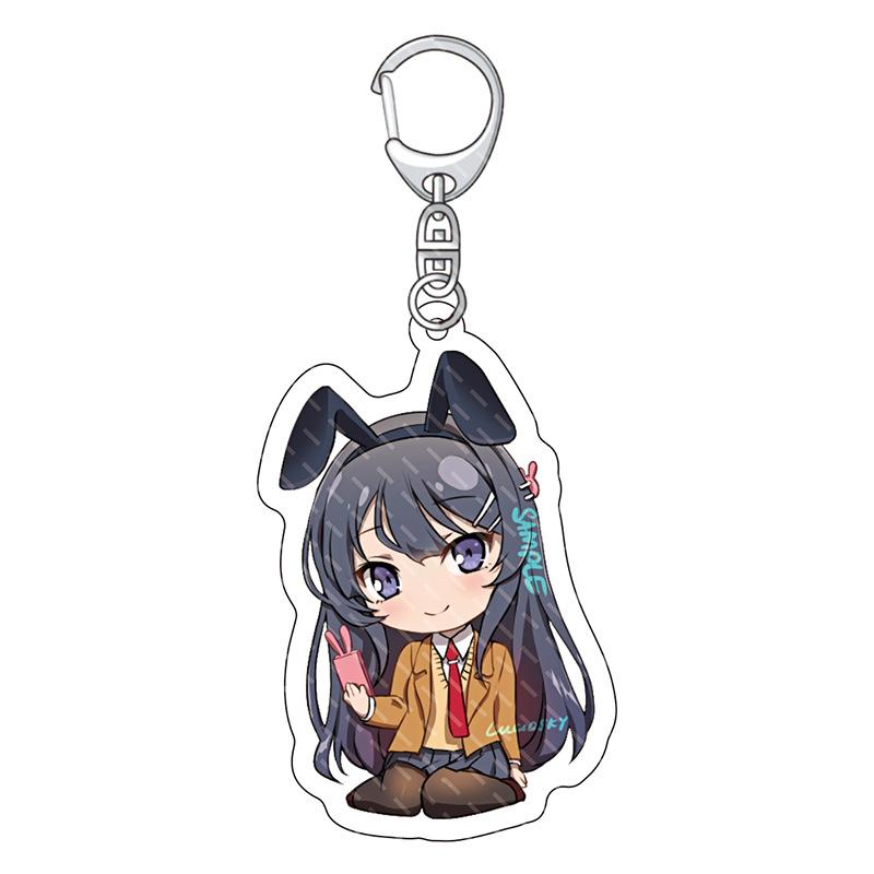 Horké Anime Rascal Does Not Dream of Bunny Girl Senpai Sakurajima Mai Cosplay Akrylové Klíčenky Doplňky Dárky pro Fanoušky