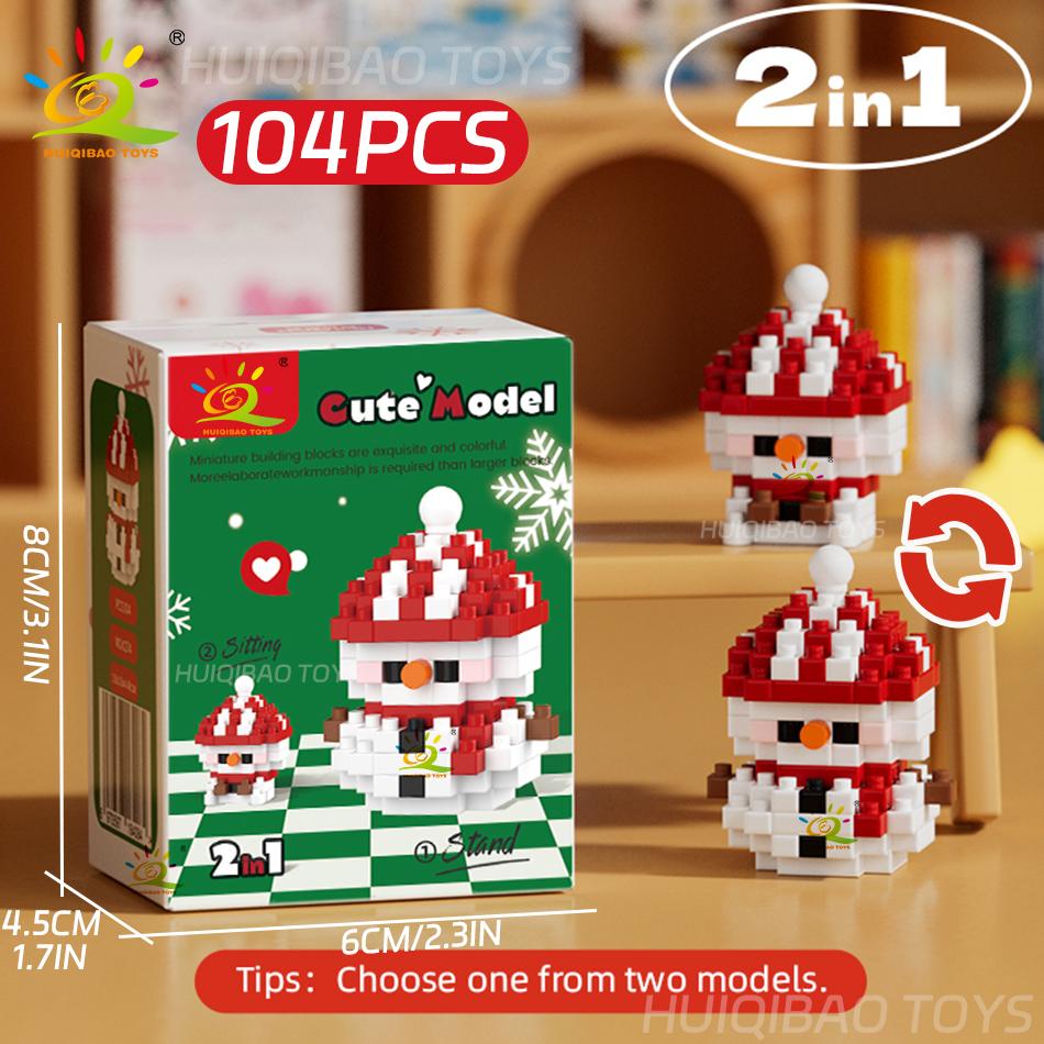 Non-Toxic Mini Christmas Santa Claus Micro Model Building Blocks Diy Tree Elk Snowman Set Bricks Toys For Children New Year Gift