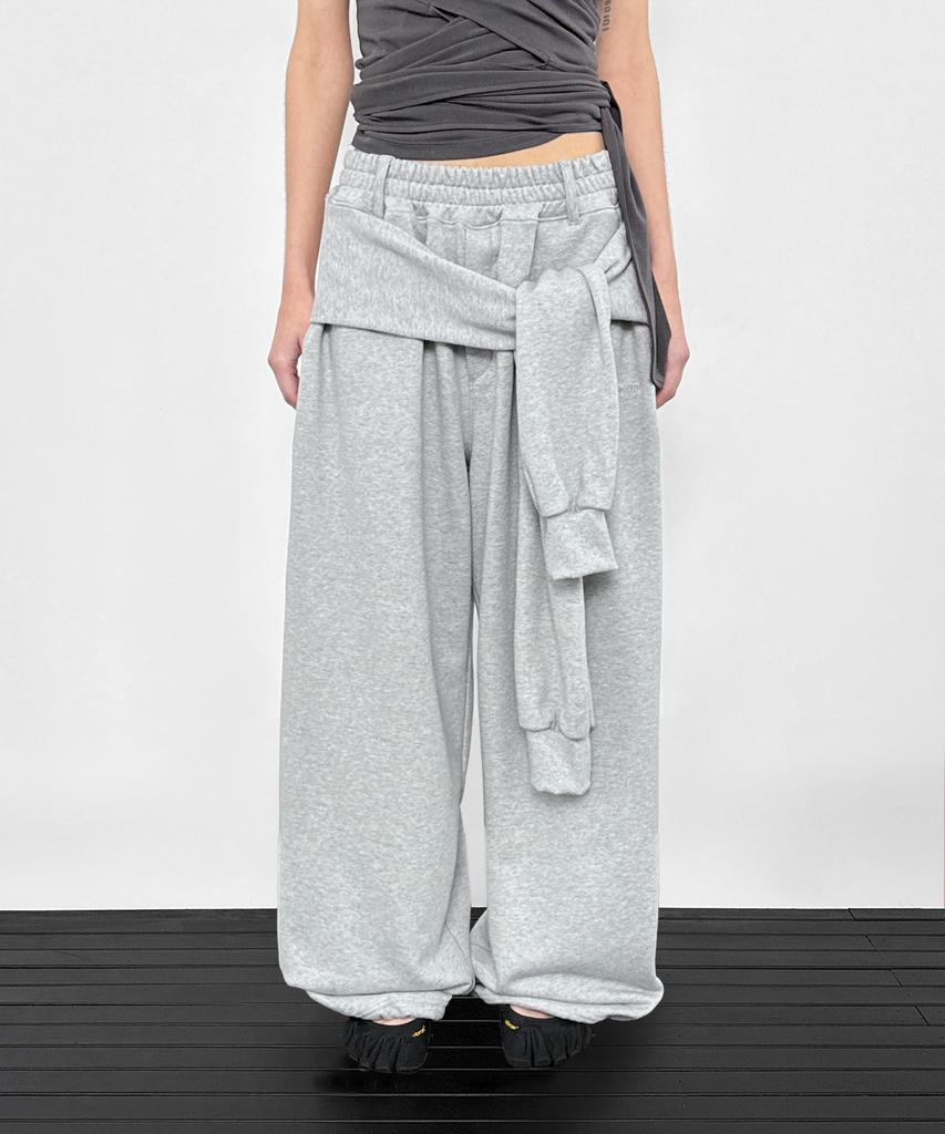 Saendeulig Tied Sweat Pants_Melange Gray