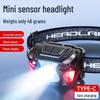 USB Rechargeable LED Headlamp with Sensor, Long Battery Life, High Brightness, Red Light Mode for Fishing, Cycling, and Outdoor Work