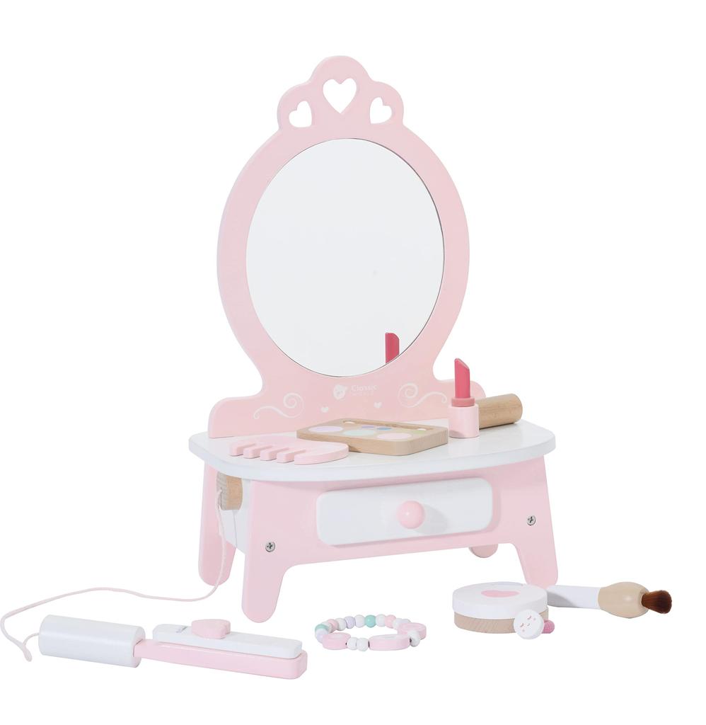 Classic World Pink Dresser with Makeup Perfect for Pretending to Make Dressing and Dressing Stylish Wooden Dressing Table for Girls Ages A great gift
