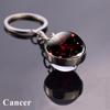 Holder Men Women Glass Ball Pendant Leo Jewelry 12 Constellation Keychain Zodiac Keychain Key Rings