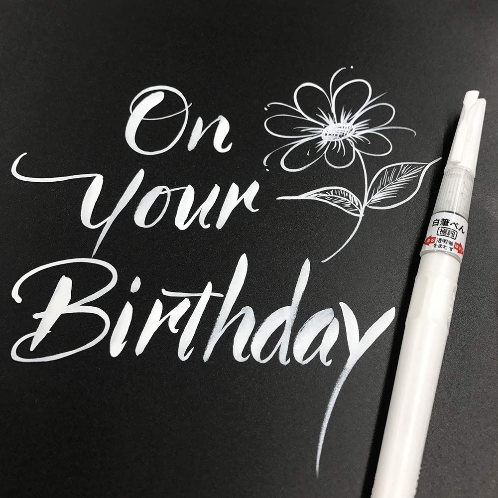 Kuretake ZIG CARTOONIST White Brush Extra Fine Pen, Point, CNBW-01S