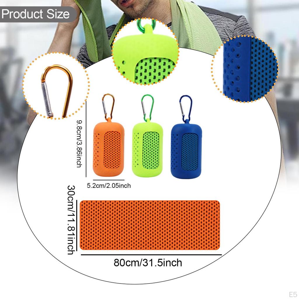 3 Microfiber Cooling Gym Towels, Ideal for Sports Trips And Warm Climates.