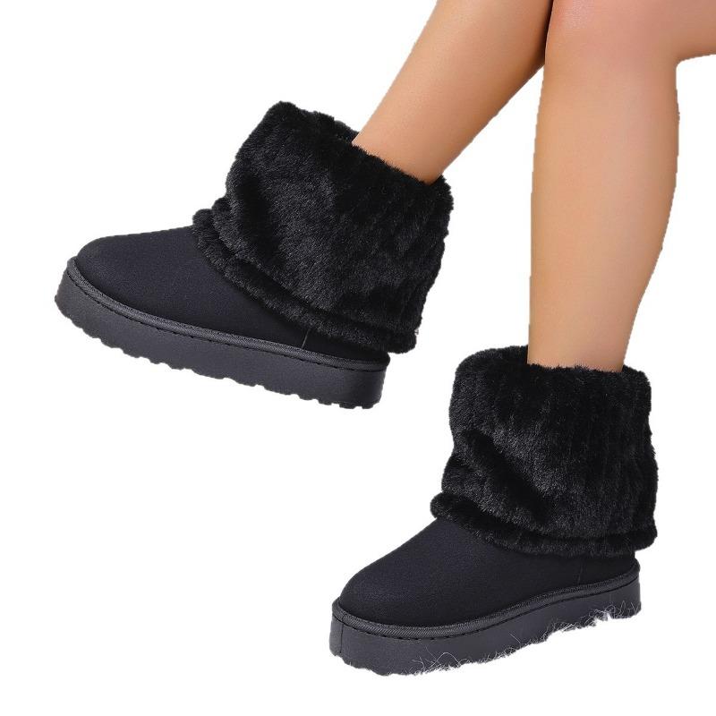 New Style Shoes Thick-soled Sleeve Plush Snow Boots Women's Mid-calf Boots
