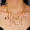 Ciondoli Collana con Stella e Luna Catena con Nappa Boho Choker