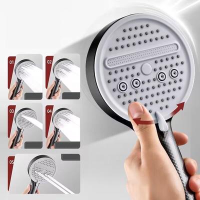 Pressurized 12cm Five-speed Large Panel Filter Shower Head Handheld Home Bathroom Shower Shower Head Set