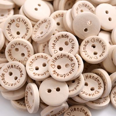 20pcs 2 Holes Natural Wooden Buttons for Clothes Decorative Button Diy Handmade 2 Eyelets Bottons Sewing Accessories3