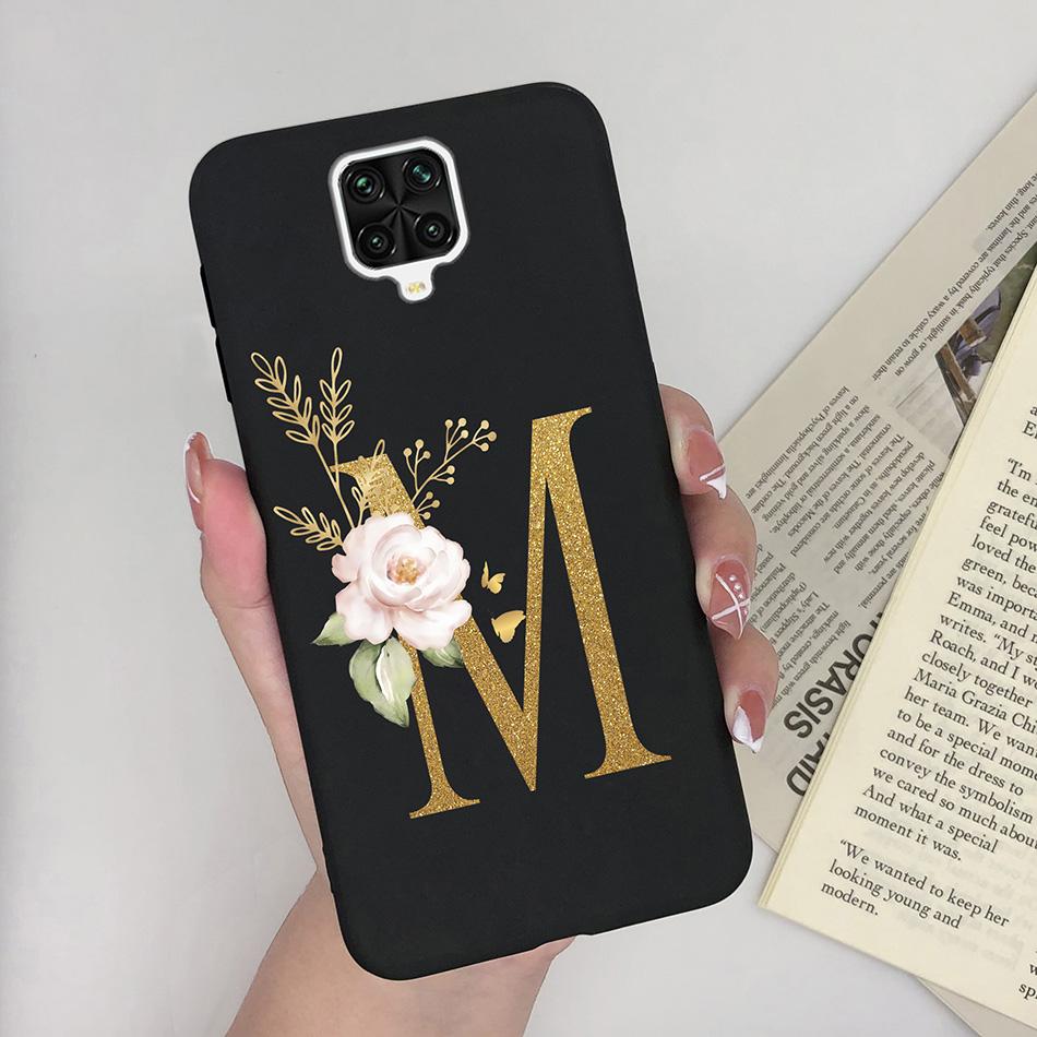 For Xiaomi Redmi Note 9 Pro Case Flowers Letters Silicone Soft TPU Back Cover For Xiomi Redmi Note9 Pro 6.67'' M2003J6B2G Case