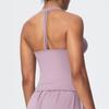 V-Neck Yoga Tank Top with Thin Straps and Stylish Open Back