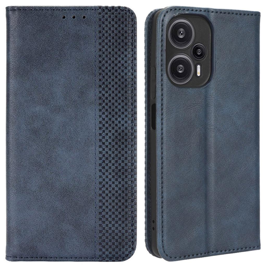 Für Xiaomi Redmi Note 12 Turbo 5G/Poco F5 5G PU Leder Handy Brieftasche Hülle Faltbarer Ständer Retro Handyhülle