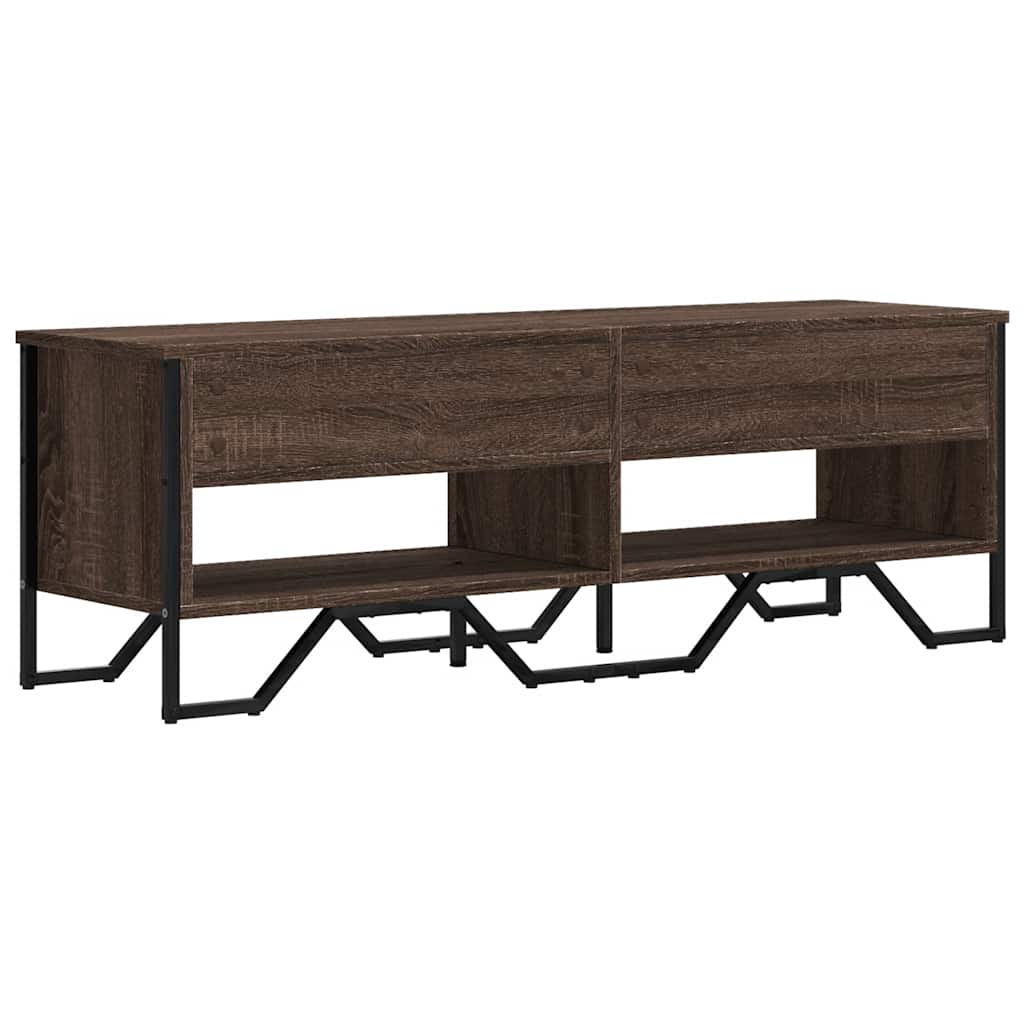 TV Cabinet in Brown Oak Look 122 x 34 x 41 cm Engineered Wood