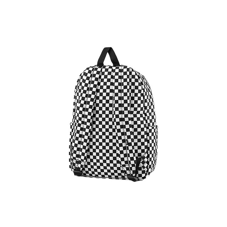 Vans Classic Checkerboard Logo Zip Backpack Unisex Backpacks Black White VN0A5KI1Y28