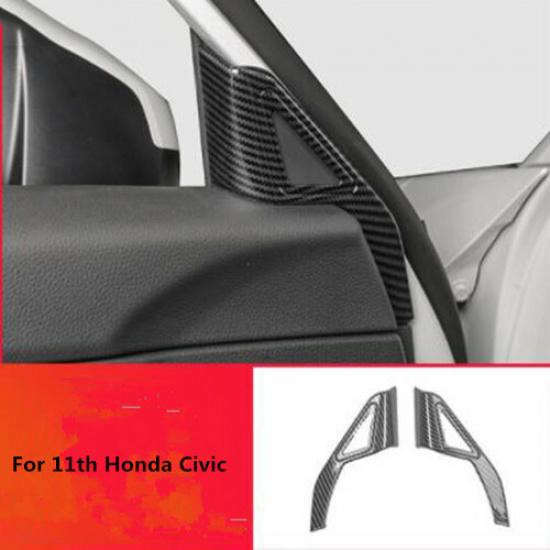 Carbon Fiber Front Window Speaker A Pillar Cover Trim For Honda Civic 2022 11th