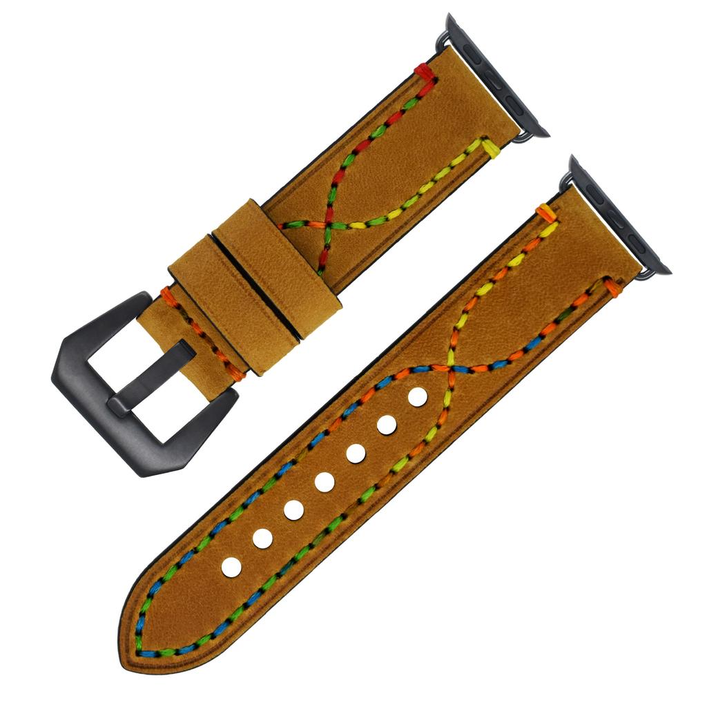 Crazy Horse Cowhide Watch Strap Is Suitable for Apple Genuine Leather Strap S8 7 6iwatch Handmade Strap.