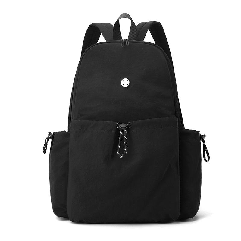 

Однотонный рюкзак Женский большой вместимости Рюкзак для улицы Студенческий школьный рюкзак чёрный