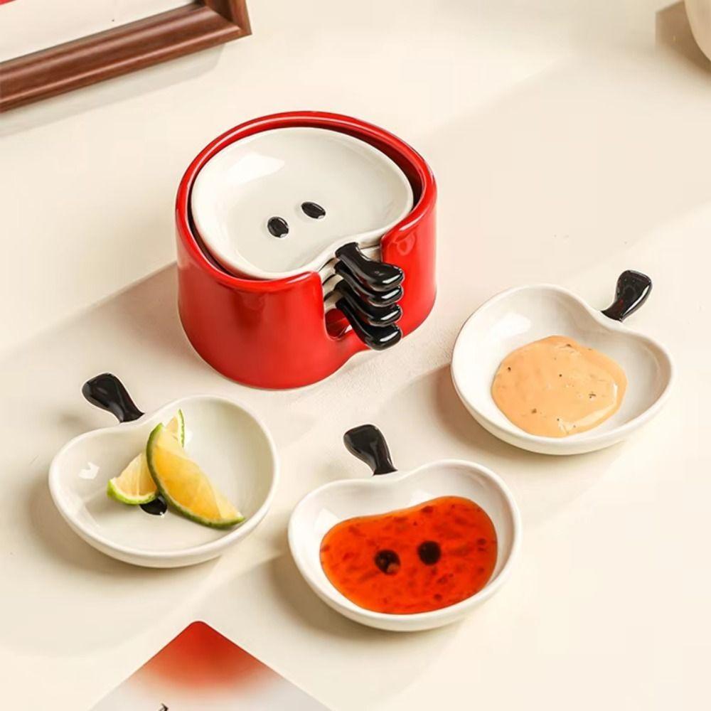 Underglaze Color Dipping Dish Ceramic Seasoning Dish Fruit Shape Sauce Dish Set  Hotpot