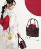 Nishiki Bamboo Basket Bag, Perfect for Yukata and Jinbei, with Detachable Drawstring, Large Capacity Handbag (Red901)