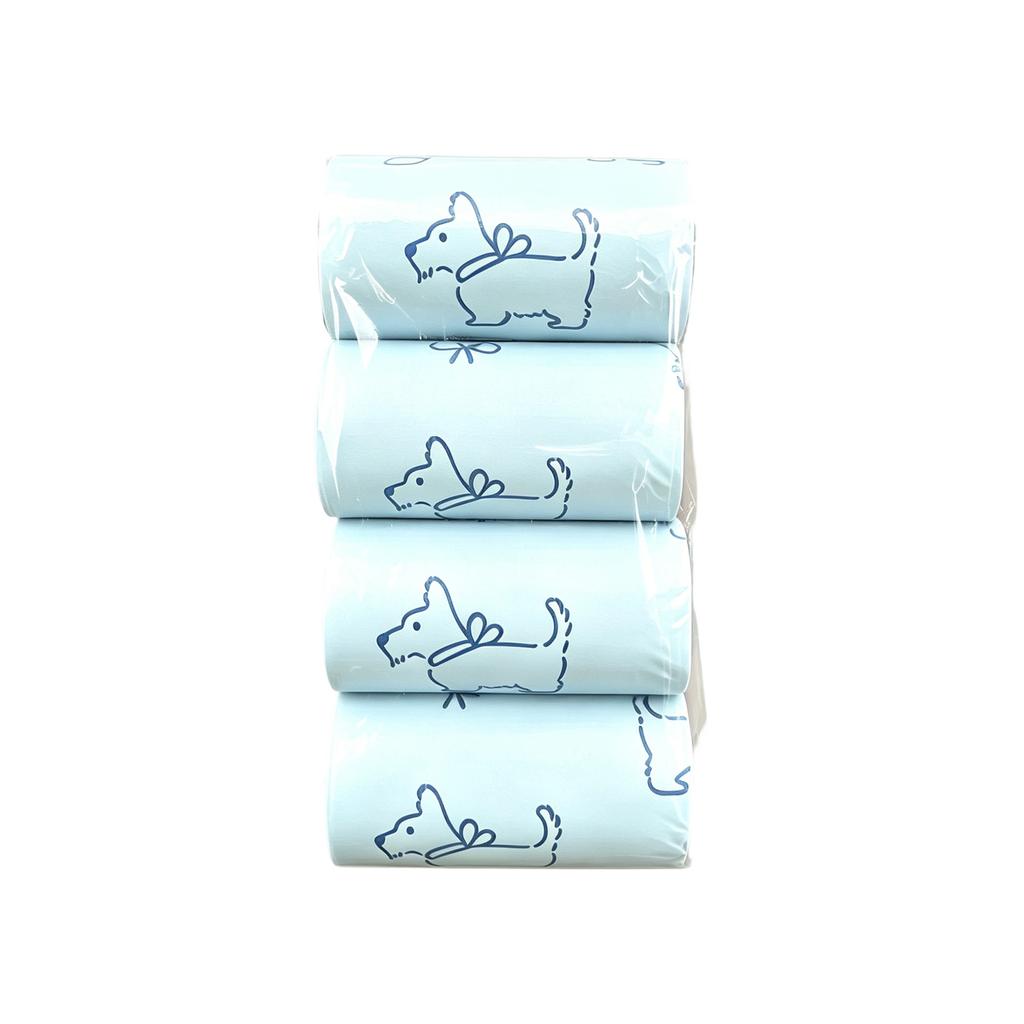Scented Leakproof Thickened Pet Waste Bags with Dispenser and Clip for Dog Walking Outdoor Cleanup Easy Tear Roll Design