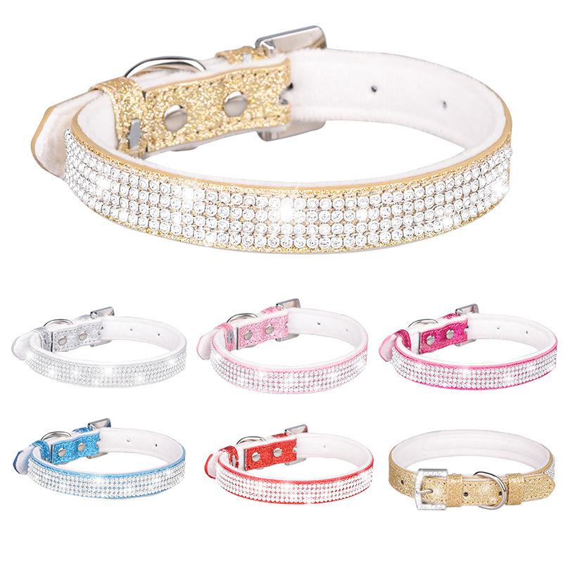 Strass-Haustierhalsband Wasserdichtes Hundehalsband Gravierbare Namensschilder Hundehalsband Haustierzubehör Anti-Verlust Abnehmbare Blume Katzenhalstuch