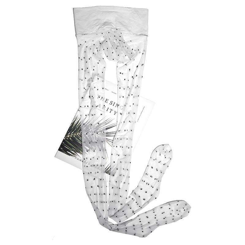 Men's Silky Shiny Ultra-Thin Pantyhose - Seamless Pearlescent Polka Dot Stockings with 360° Glitter