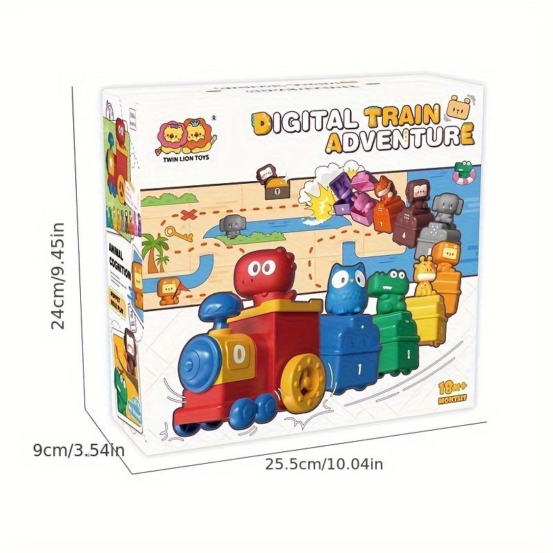 Toddler Learning Toy for Infants Aged 18 Months, Cognitive Dinosaur Number Train Learning Toy, Soft Gel Dinosaur Finger Puppets,Christmas Gifts