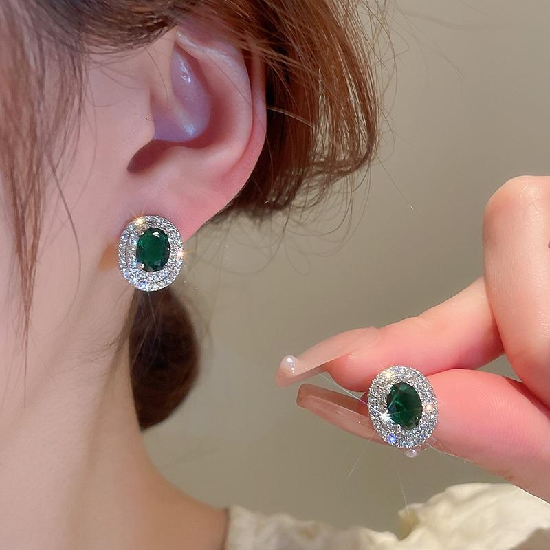 Silver Needle Zircon Flower Pearl Stud Earrings Exquisite Light Luxury High-end Earrings Niche White Versatile Earrings