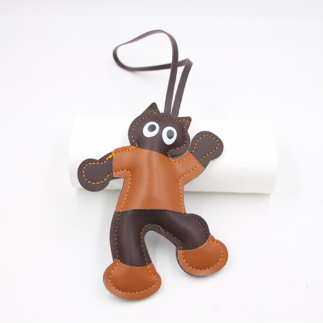 

Кожаная мультяшная кукла парная сумка и подвеска для багажа аксессуары Lanyard Doll in Clothes кофейный/коричневый