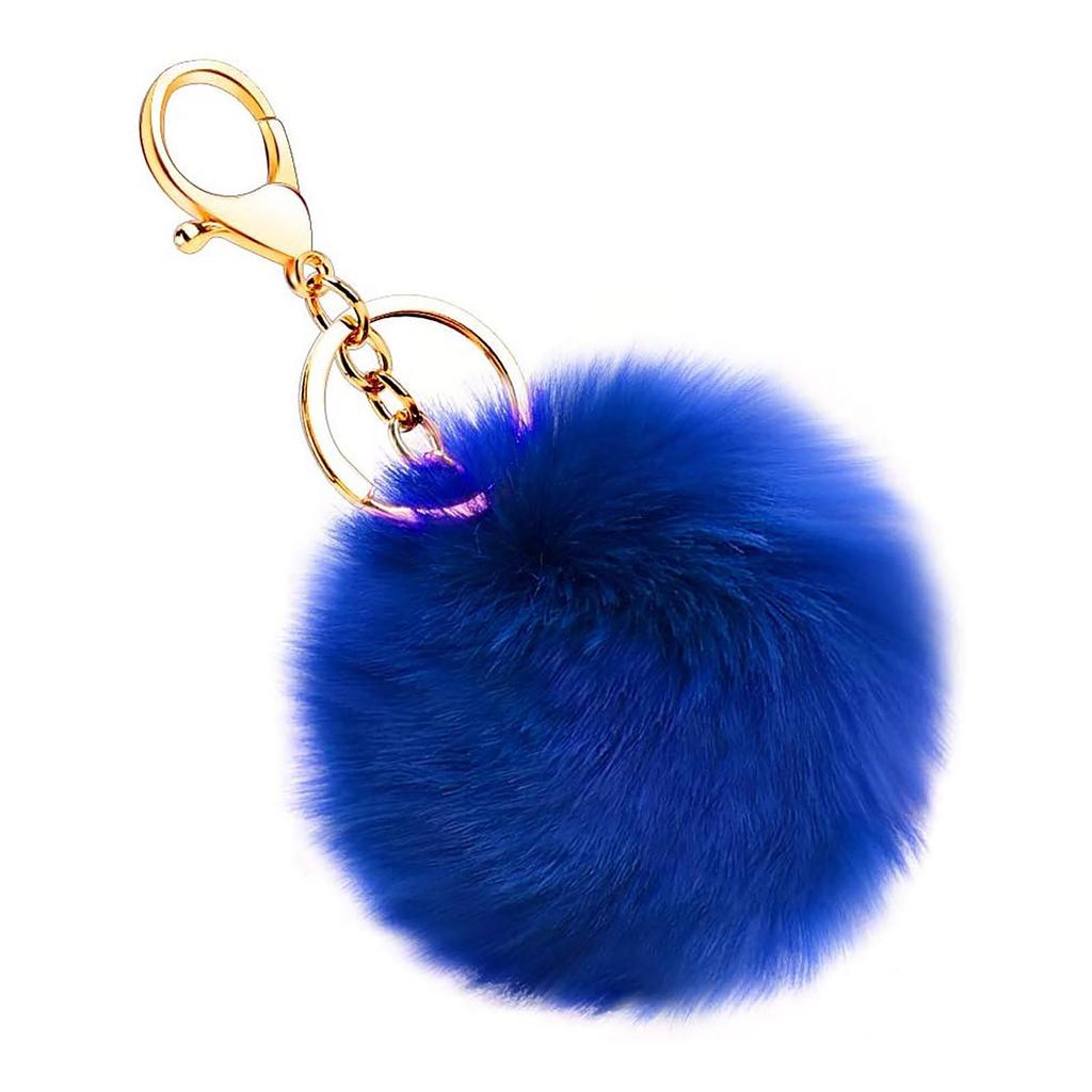 Ball Key Chain Bag Plush Car Key Ring Automobile Metal Key Pendant