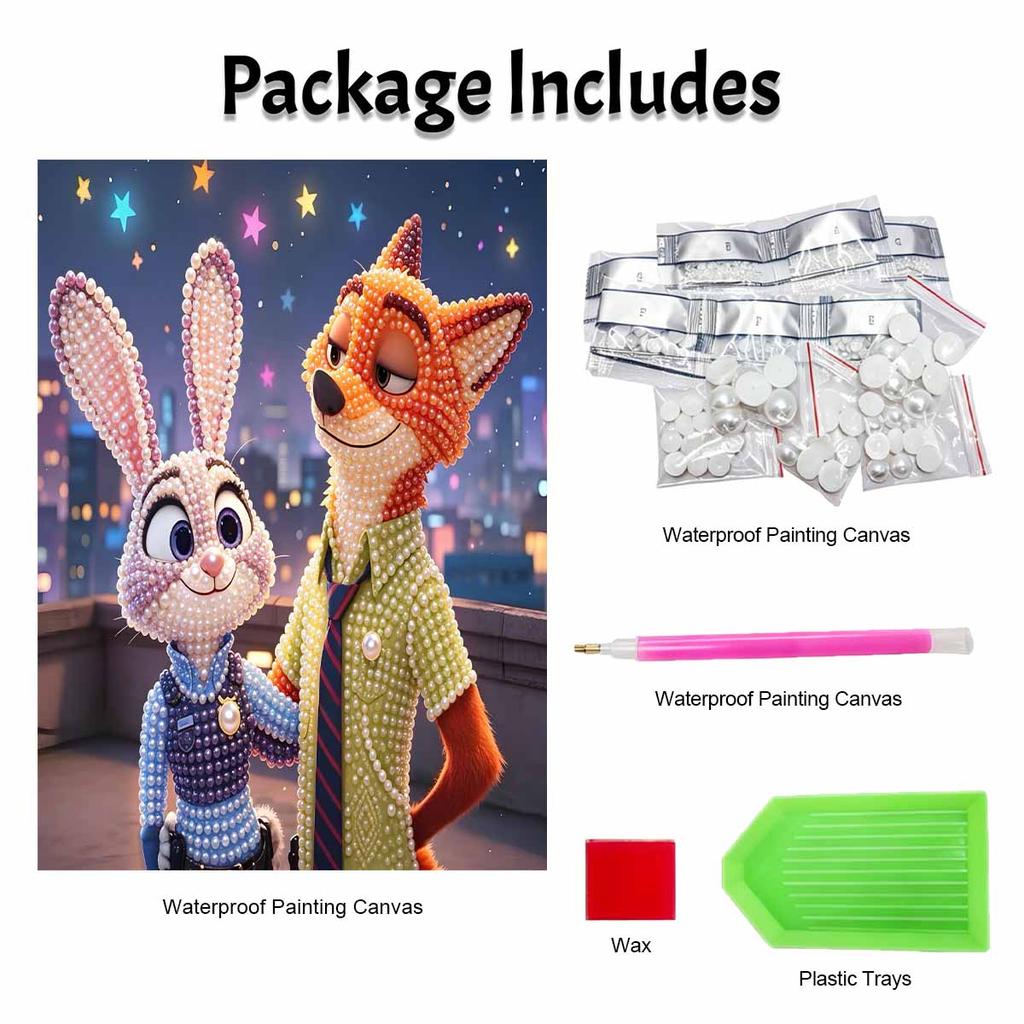 Disney DIY Pearl Painting Zootopia Characters and Scene Restoration Decorative Painting Creative Ornaments Friends GiftsDeskto OrnamentsHomeDecoration