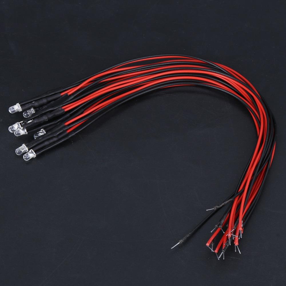 50PCS Low Power 12V LED Light Emitting Diodes 3mm Multicolor Quick Flashing LED Diode Wired Indicator Lights DIY Projects