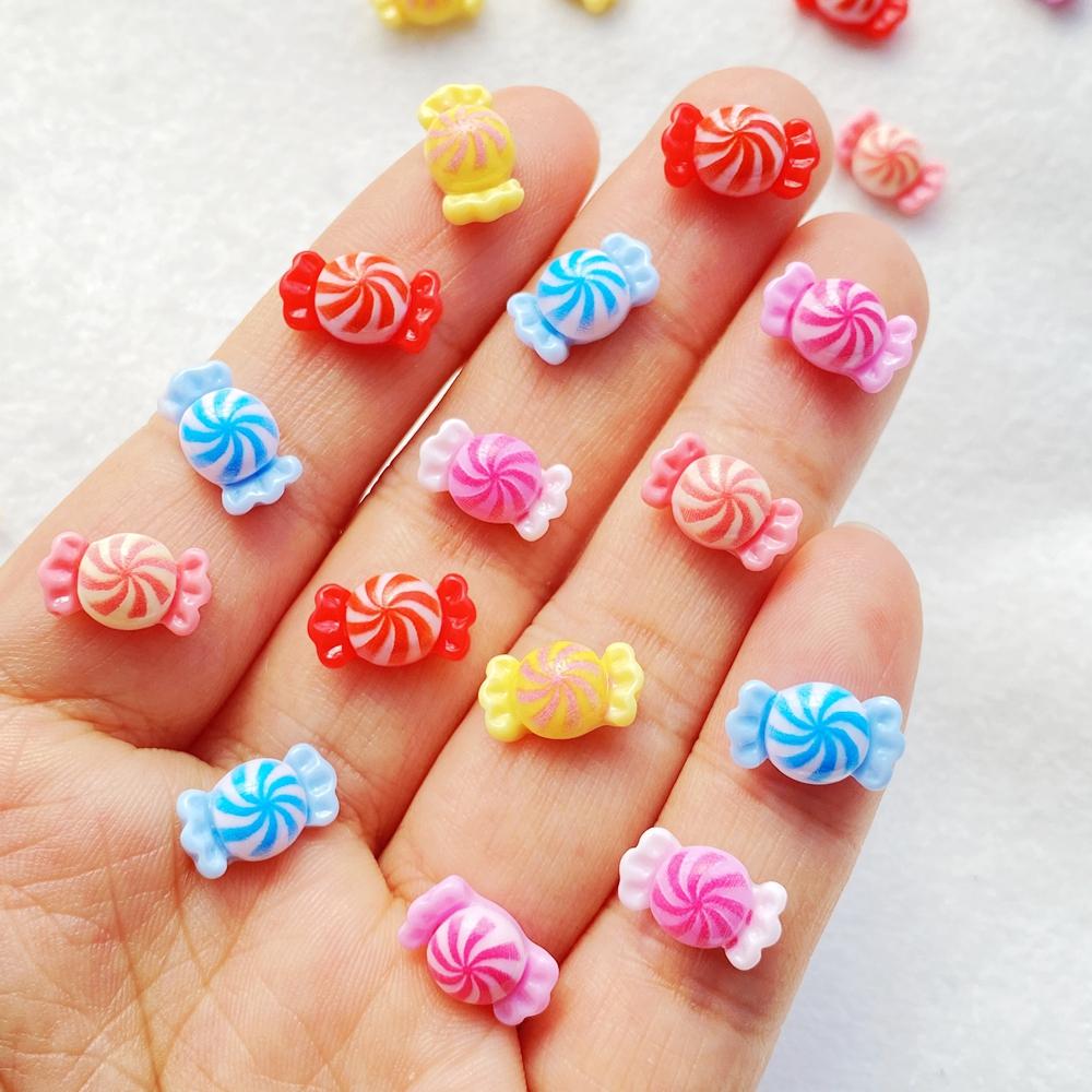30Pcs New Mixed Nail Art Resin Colorful Candies Designer Charms Rhinestones DIY Craft For Nail 3D Decorations