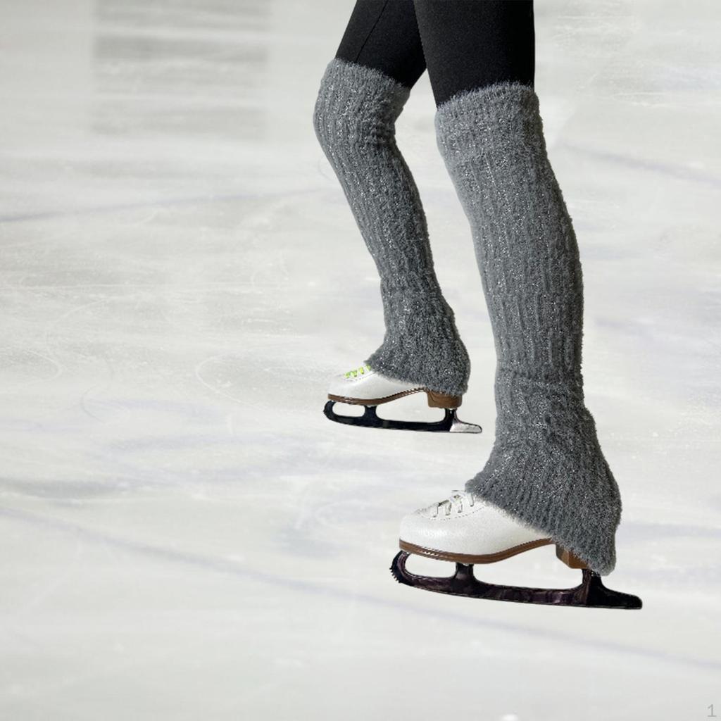 Figure Skating Leg Warmers Cable Knit Long Socks Lightweight Sleeve Over Knee High Footless