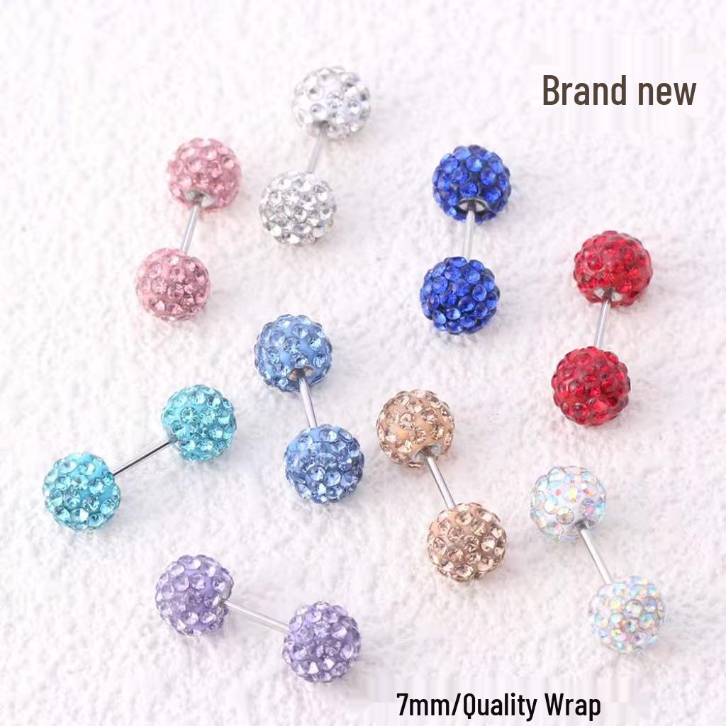 Exquisite Polymer Clay & Titanstahl Kugelstecker Ohrringe 3-8mm - Hochwertiger Ohrschmuck mit Schraubverschluss