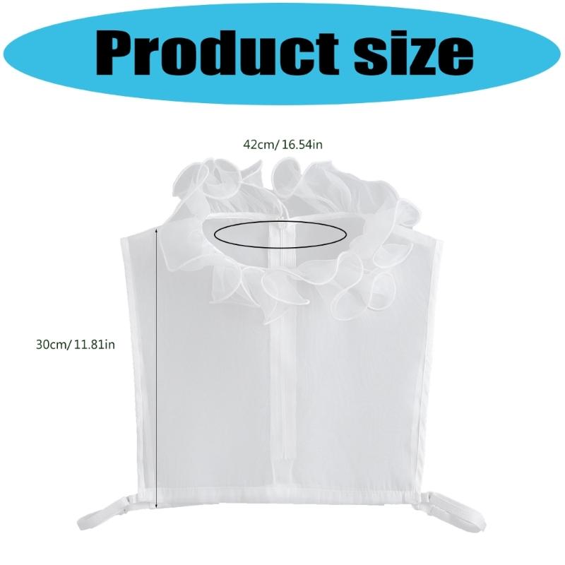 Ruffle Lace Faux Collar Detachable Neckpiece Decorative Collar Insert Half Shirt Accessory For Women Outfit Enhancer