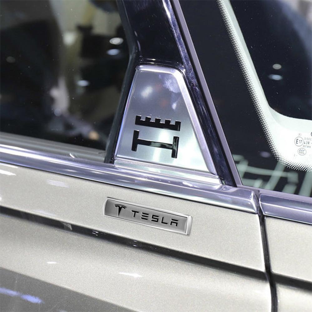 ANA1 1/2PC 3D Metal Car Emblem Rear Trunk Side Window Body Sticker For Tesla Model 3 Roadster Model S X Model Y SpaceX Car Styling