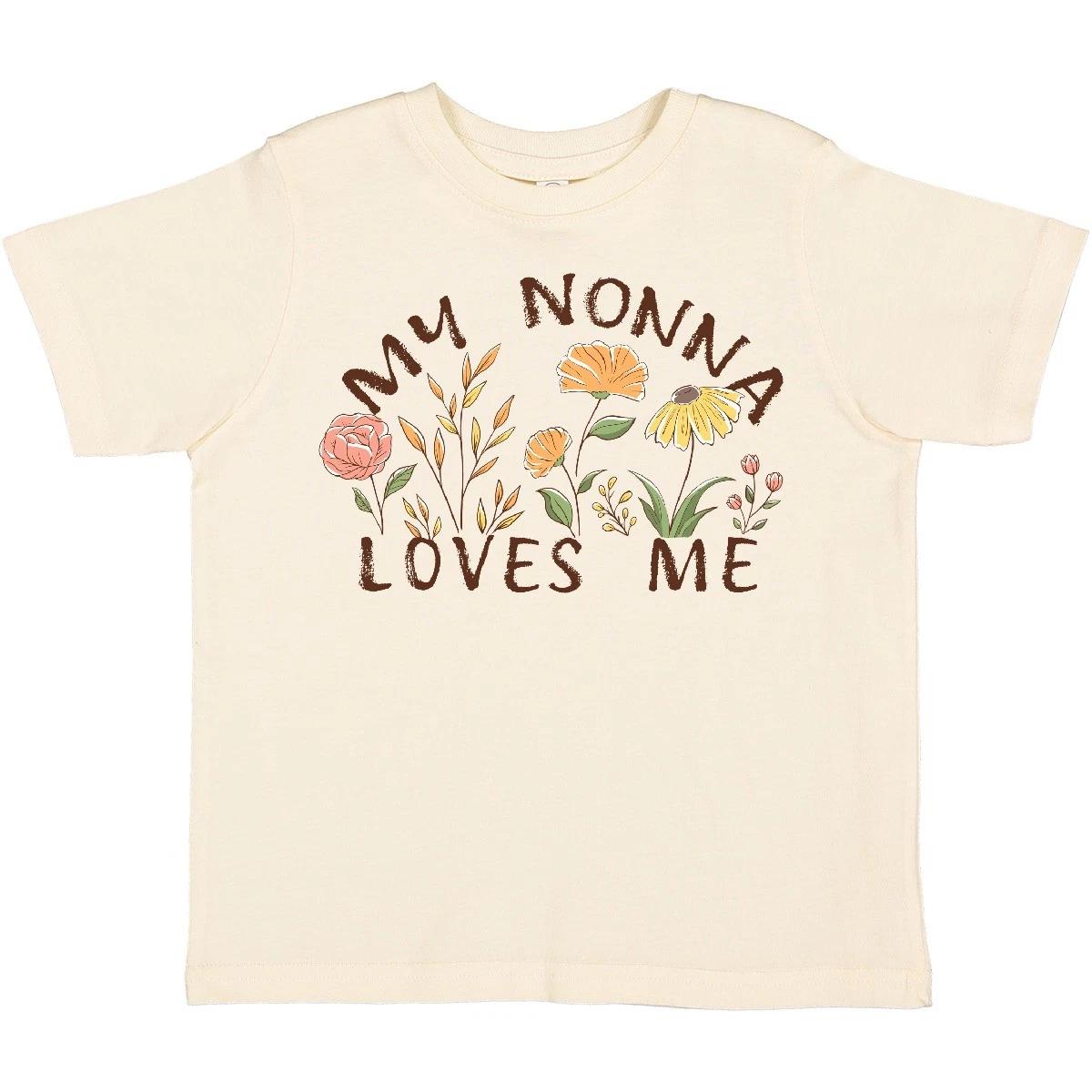 Inktastic My Nonna Loves Me Toddler T-Shirt Nonnas Granddaughter Family Families 160