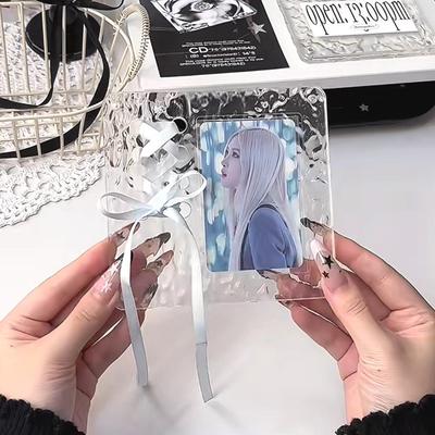 Marco de Fotos Ins Transparente Soporte para Photocards Marco de Fotos Acrílico con Ondas de Agua Estante de Exhibición para Tarjetas Kpop Soporte Regalo para Fans
