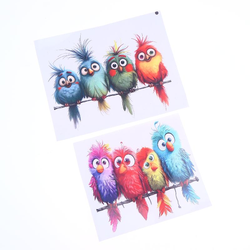 3Pcs Funny Bird Creative Glass Window Decorative Stickers For Windows Glass Wall Mirror Festival Home Decoration