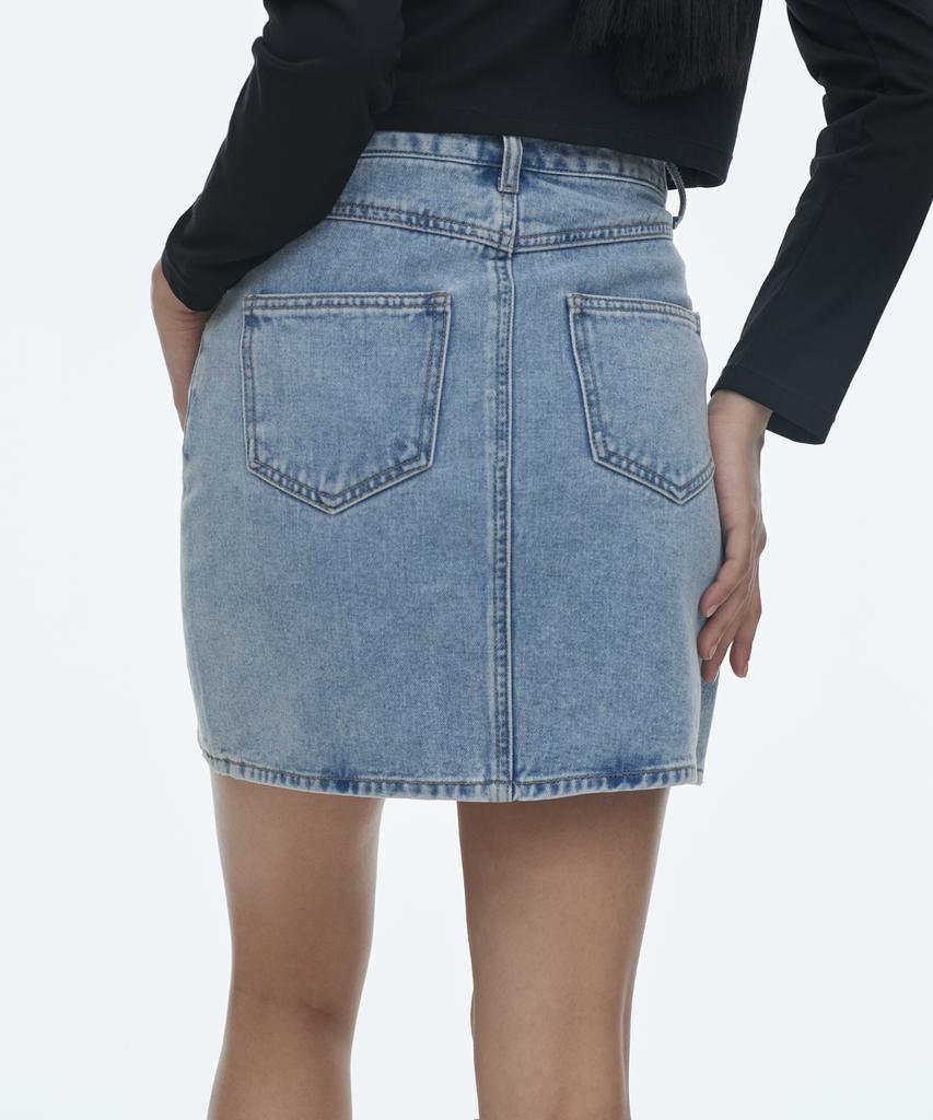 Musinsa Standard Woman Women'S Denim Mini Skirt [Light Indigo]