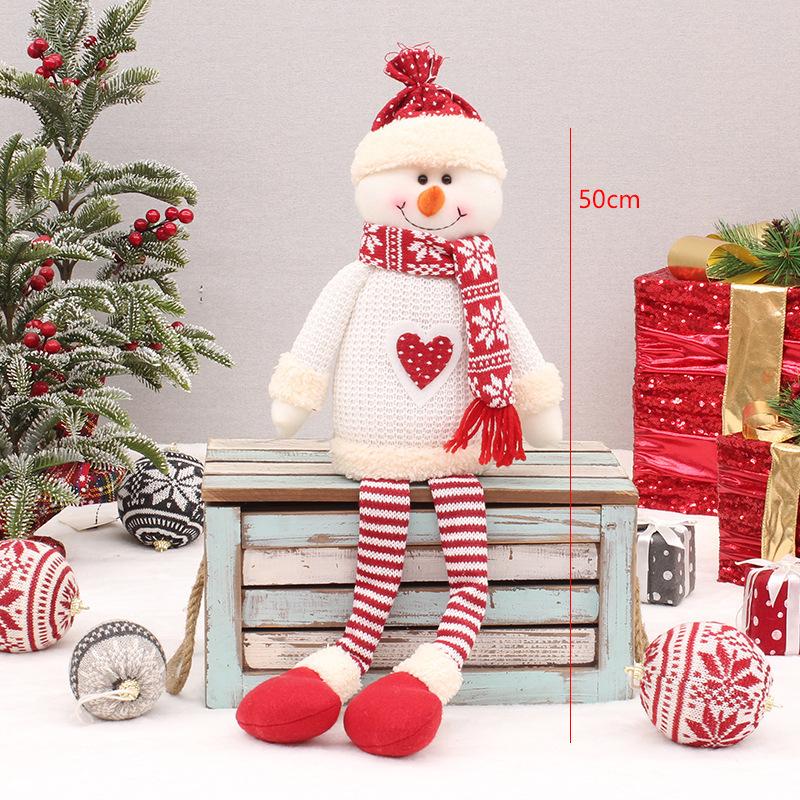Cross-border Christmas Explosions Standing Retractable Santa Claus Snowman Elk Deer Fabric Doll Doll
