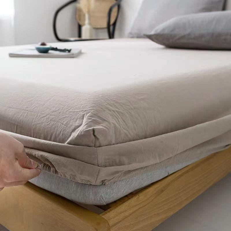 1PCS Sheet Pastoral Flower Fitted Sheet Non Slip Bedspread Washable Cotton With Elastic Band Mattress Cover (no Pillowcase)