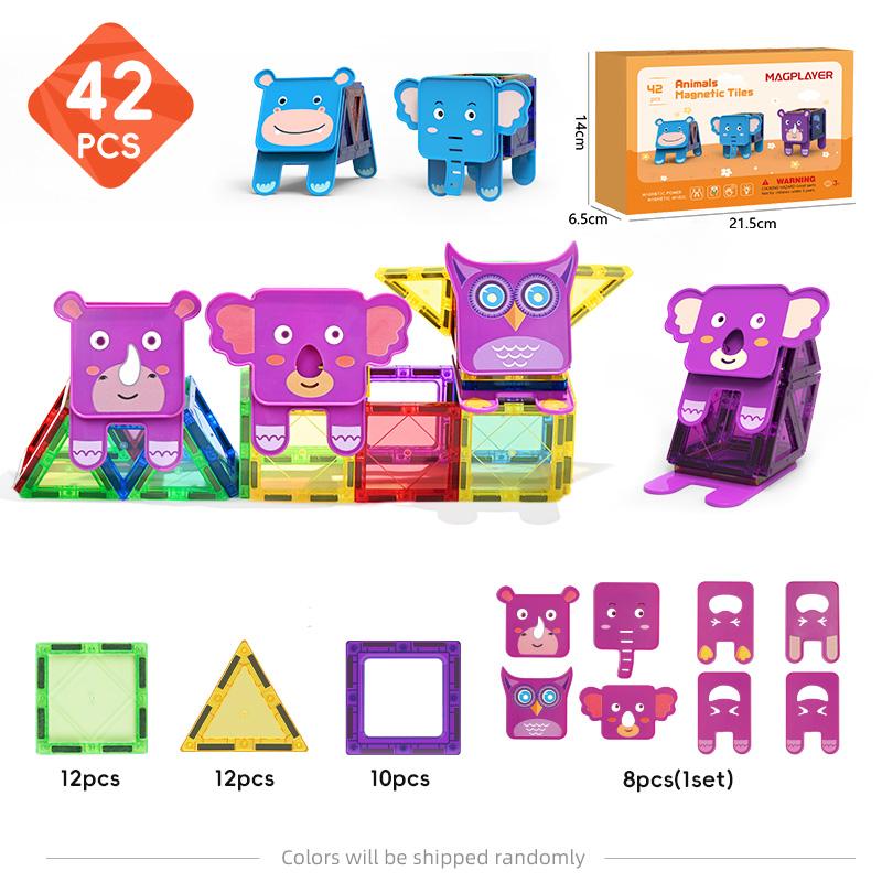 Magnetic Building Blocks Set Construction Game Children Montessori Sensory Magnets Toys Magnetic Tiles Toys for Toddlers Gift