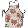 Large Heavy-Duty Gingerbread Christmas Apron Adjustable Waist Neck Ties, Durable Kitchen Cooking Bib with Gingerbread