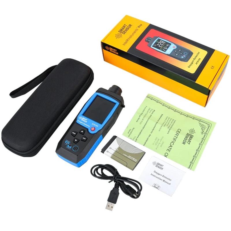2026 Portable Smart Sensor Digital Oxygen Meter O2 Gas Detector Sound Light Alarm Gas Monitor Air Quality Meter with Temperature LCD Display for Home